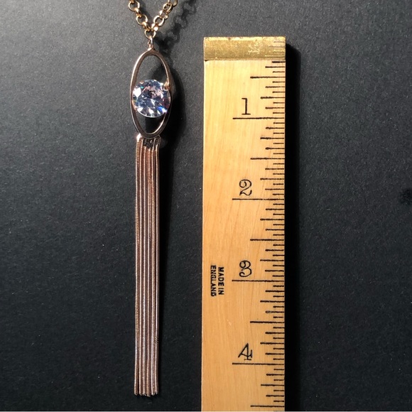 ✔️SOLD✔️copper tasseled pendant w/ brilliant huge moissanite stone - Picture 13 of 14